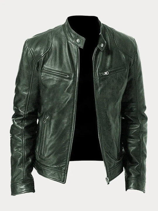 Victor | Casual Leather Jacket: Timeless Style and Comfort