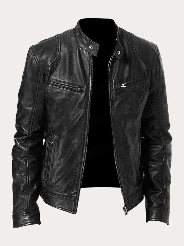 Victor | Casual Leather Jacket: Timeless Style and Comfort