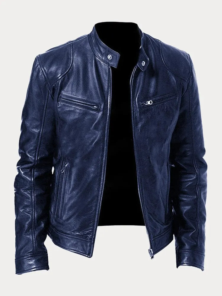 Victor | Casual Leather Jacket: Timeless Style and Comfort