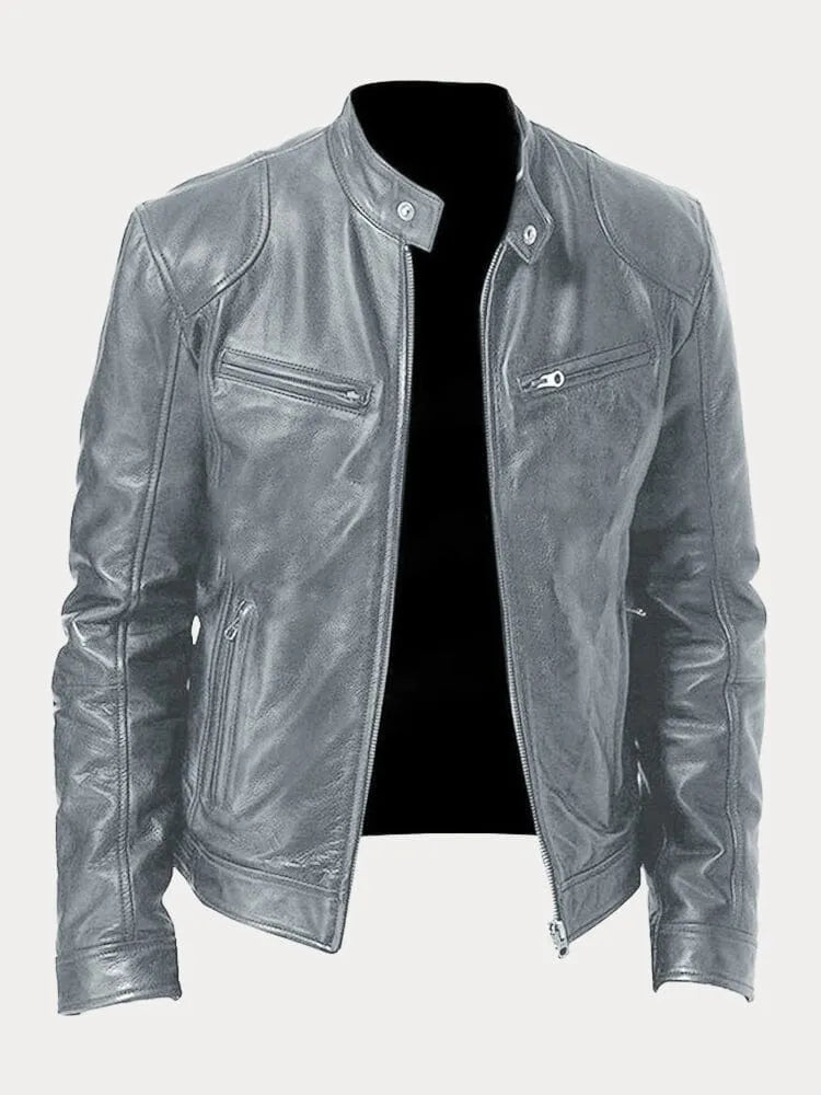 Victor | Casual Leather Jacket: Timeless Style and Comfort