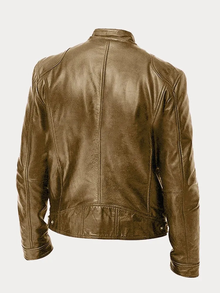 Victor | Casual Leather Jacket: Timeless Style and Comfort