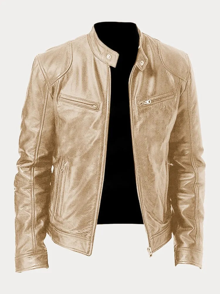 Victor | Casual Leather Jacket: Timeless Style and Comfort