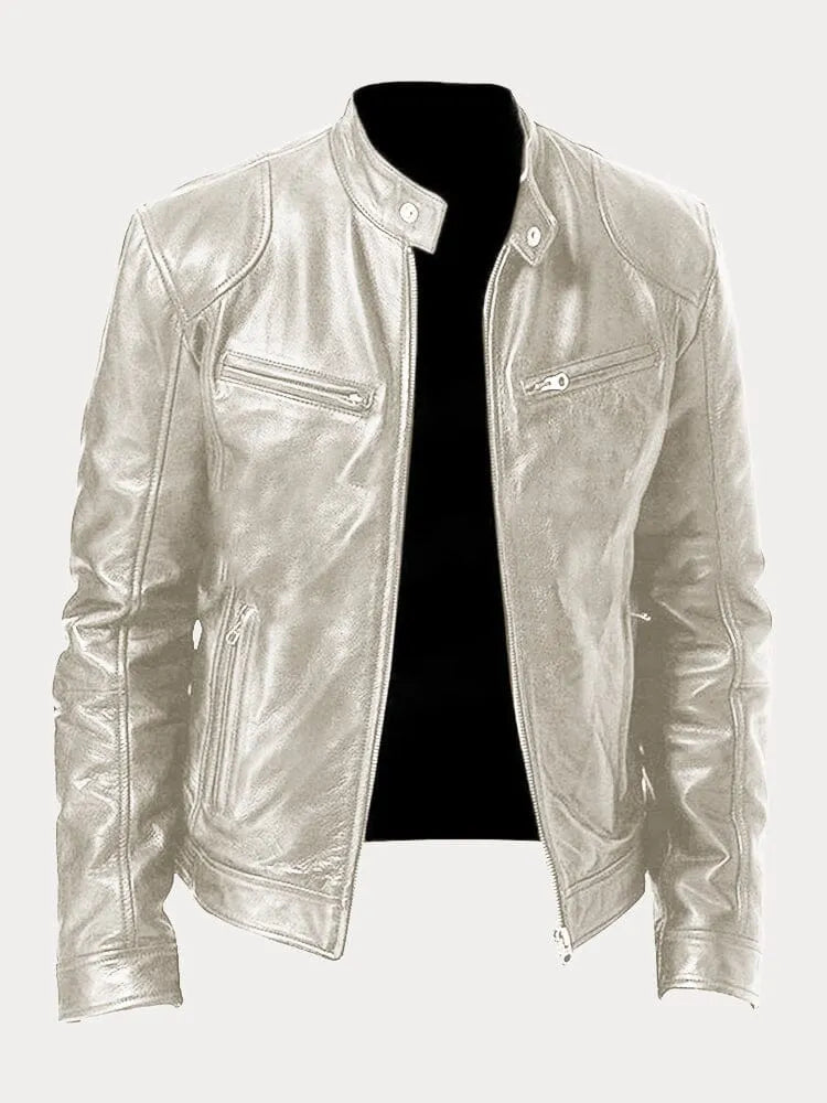 Victor | Casual Leather Jacket: Timeless Style and Comfort